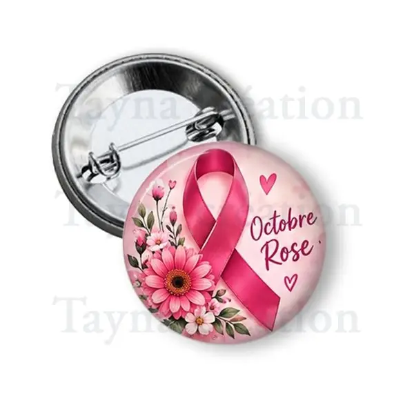 Badge octobre rose, 3 tailles