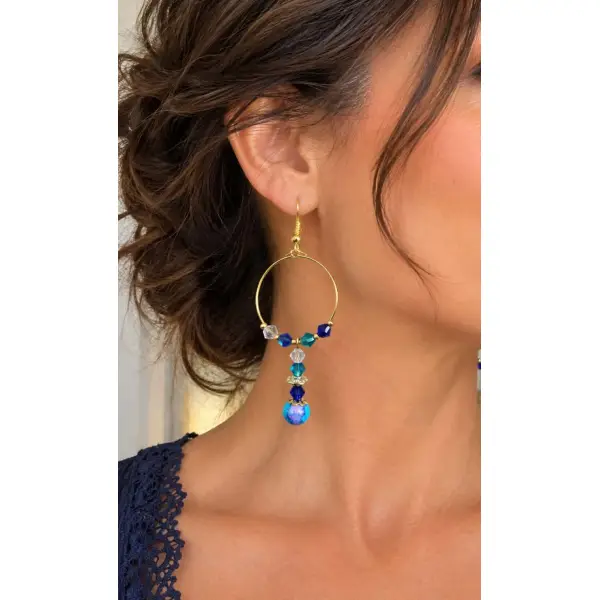 Boucles d'oreilles évasion bleue