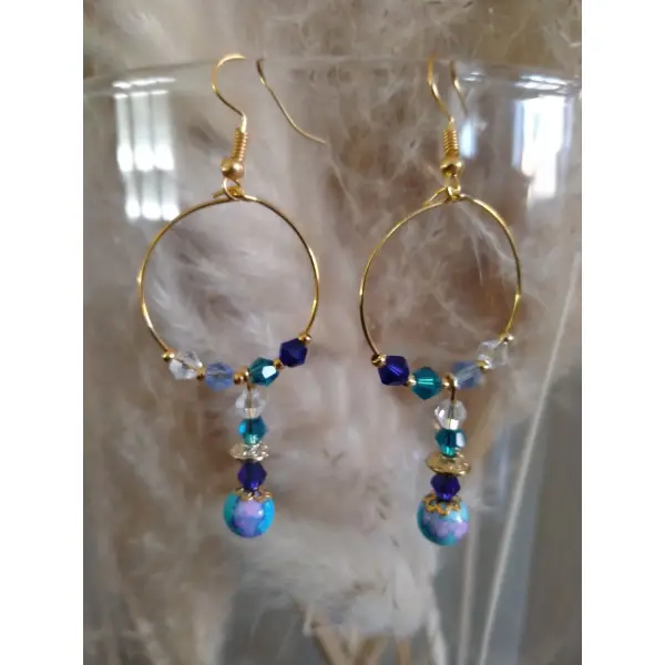 Boucles d'oreilles évasion bleue