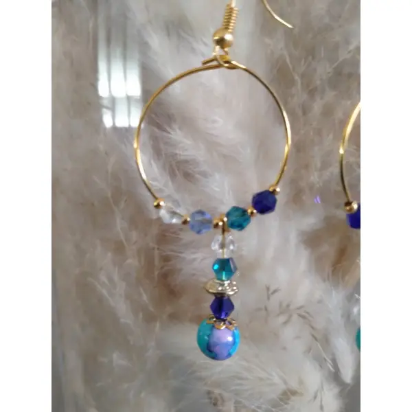 Boucles d'oreilles évasion bleue