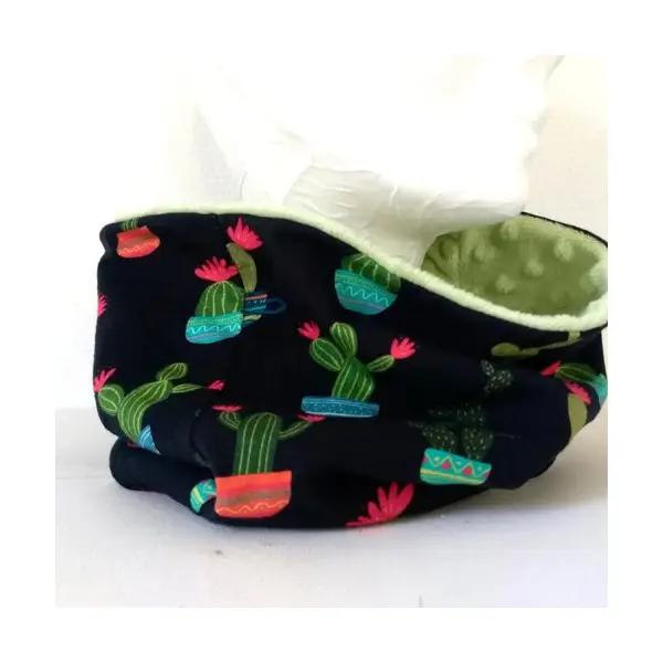 Snood tour de cou jersey plantes cactus noir coloré enfants unisexe