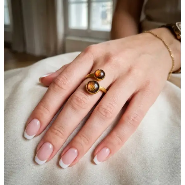 Bague dorée ajustable
