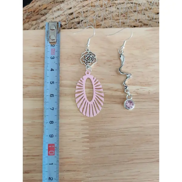 Boucles d'oreilles dépareillées, boucle asymétriques, bijoux argenté