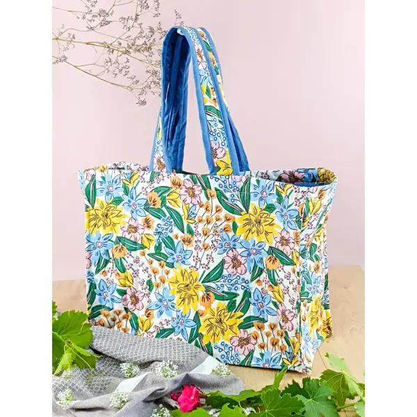 Grand sac cabas en tissu matelassé