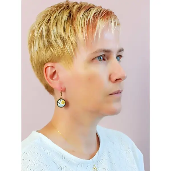Boucles d'oreilles "bourgeon" en tissu 38mm
