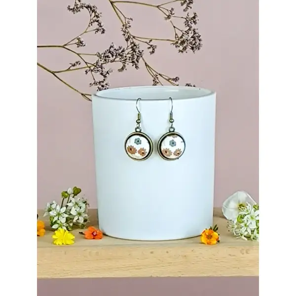 Boucles d'oreilles "bourgeon" en tissu 38mm