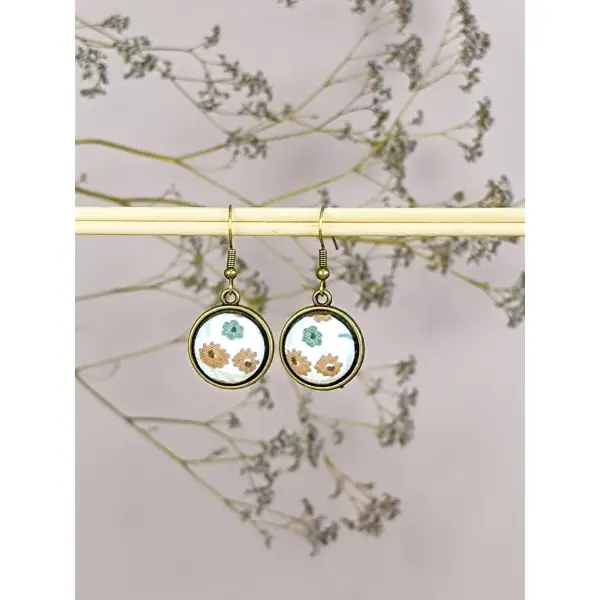 Boucles d'oreilles "bourgeon" en tissu 38mm