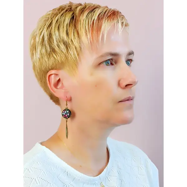 Boucles d'oreilles "tige" en tissu 75mm