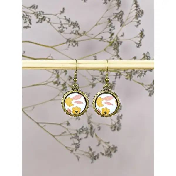 Boucles d'oreilles "fleur" en tissu 40mm