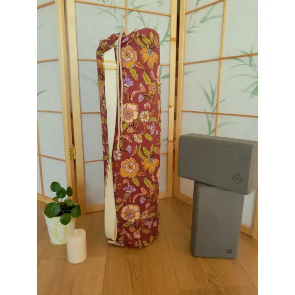 Sac à tapis de yoga motif indien rouge