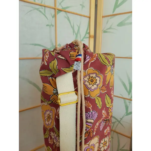 Sac à tapis de yoga motif indien rouge