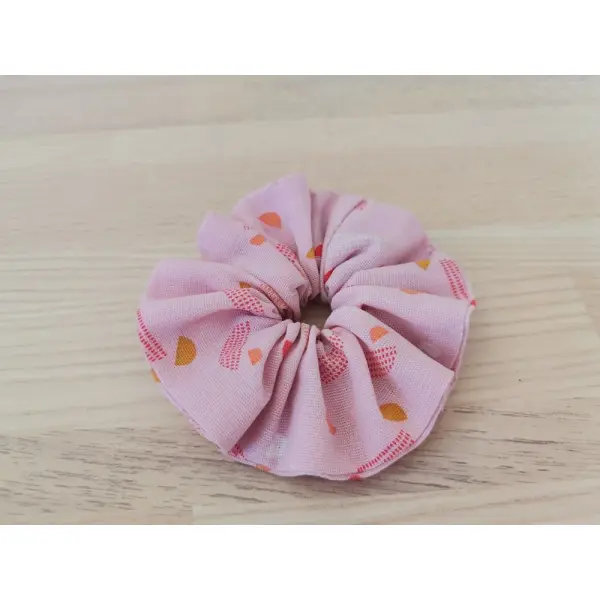 Chouchou fille coton rose