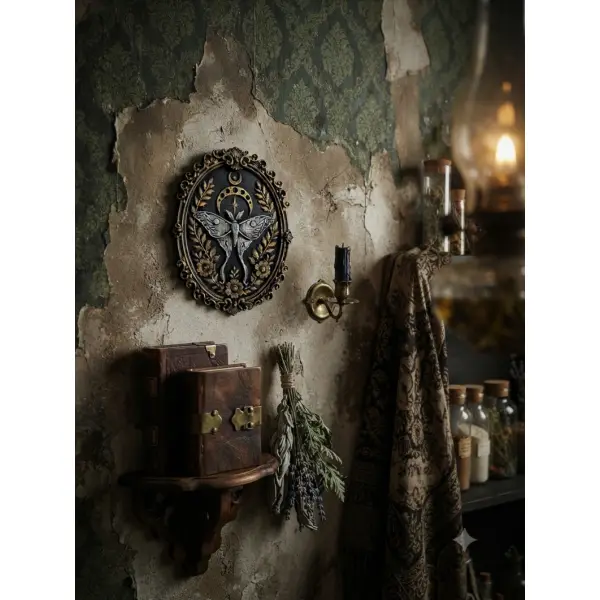 Cadre baroque gothique paillon de nuit lunaire halloween