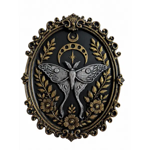 Cadre baroque gothique paillon de nuit lunaire halloween