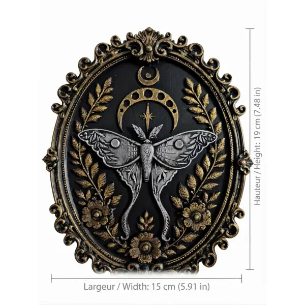 Cadre baroque gothique paillon de nuit lunaire halloween
