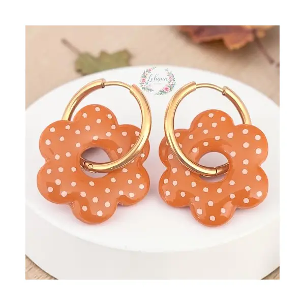 Boucles d'oreilles créoles interchangeables "douce automne"