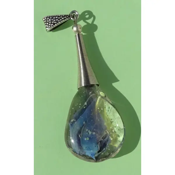 Pendentif perle d'art, lampwork,murano, verre filé cl.1149