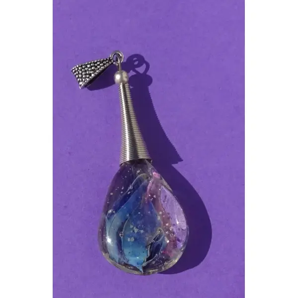 Pendentif perle d'art, lampwork,murano, verre filé cl.1149