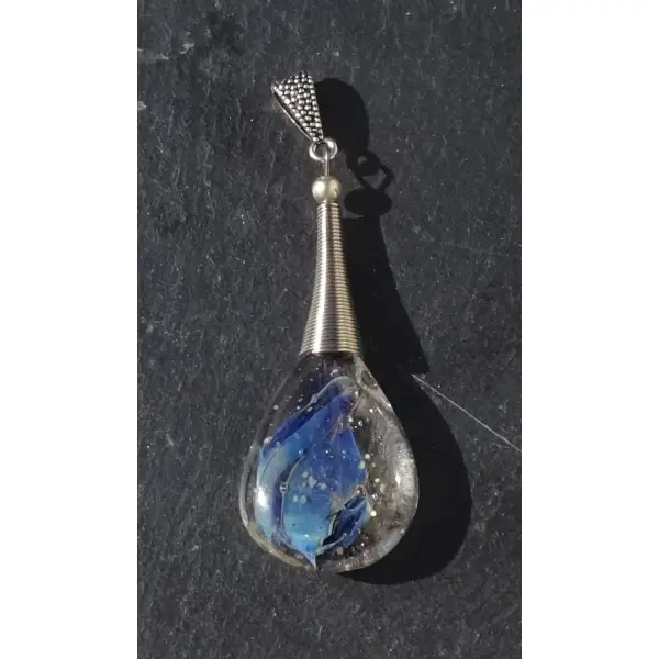 Pendentif perle d'art, lampwork,murano, verre filé cl.1149