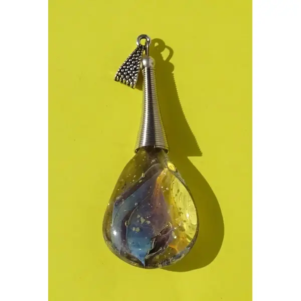 Pendentif perle d'art, lampwork,murano, verre filé cl.1149