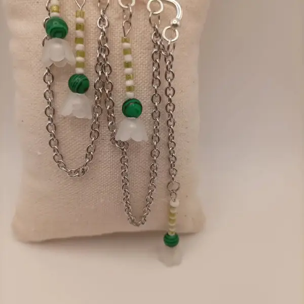 Tour d'oreille "fleur lotus vert" fantasy