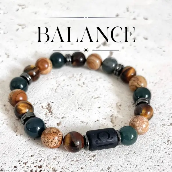 Bracelet balance homme pierres naturelles