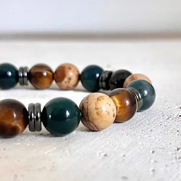 Bracelet balance homme pierres naturelles