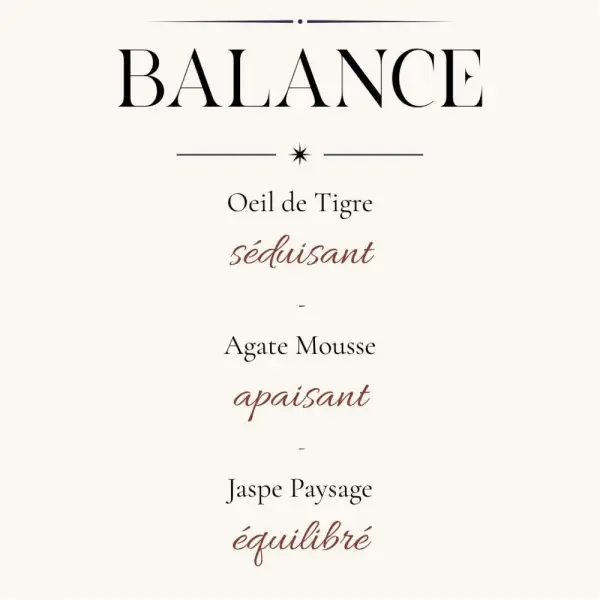 Bracelet balance homme pierres naturelles
