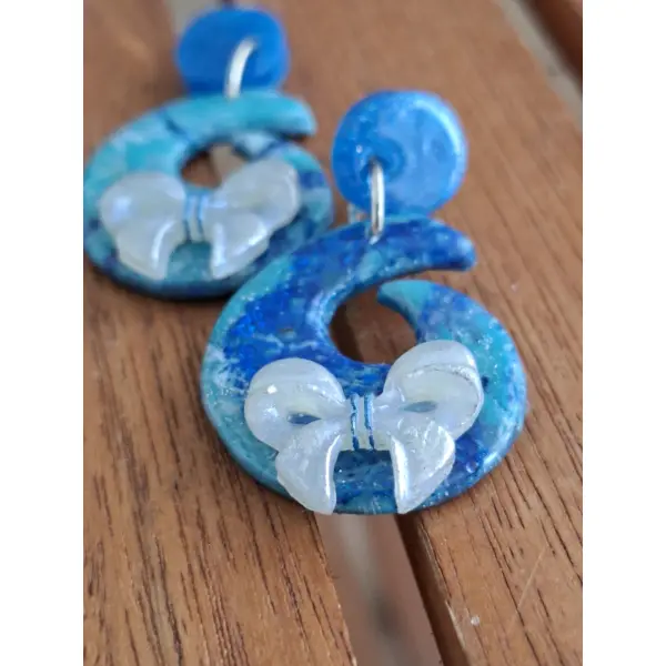 Boucles d'oreilles "vague de nacre"
