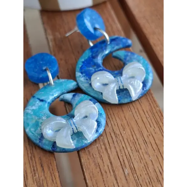 Boucles d'oreilles "vague de nacre"