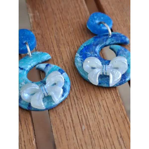 Boucles d'oreilles "vague de nacre"