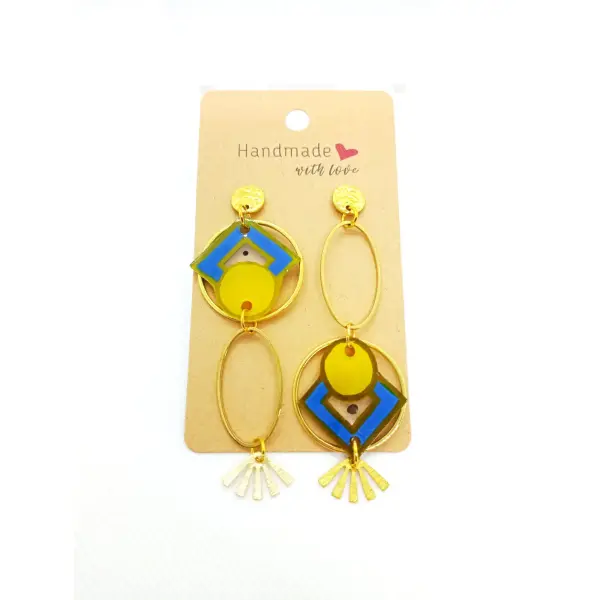 Boucles d'oreilles pendantes asymétriques
