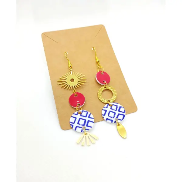 Boucles d'oreilles pendantes asymétriques
