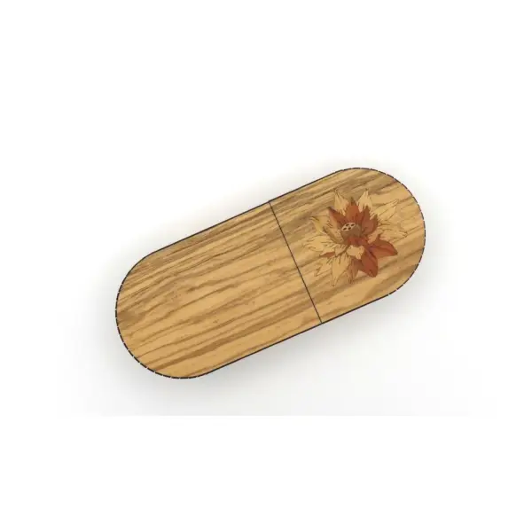 Etui à lunettes en marqueterie modèle fleur de lotus