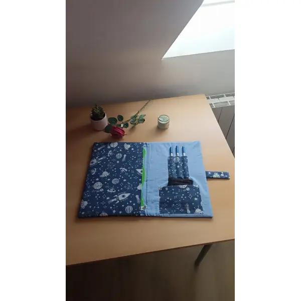 Pochette ardoise effaçable avec éponge, pochette scolaire, rentrée