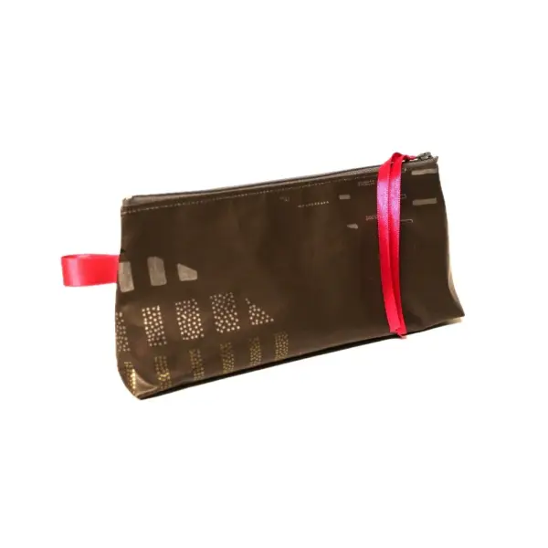 Trousse à crayons marron et rose déstockage