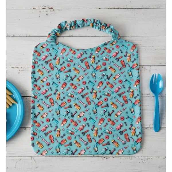 Serviette de cantine élastique coton imprimé effet 3d