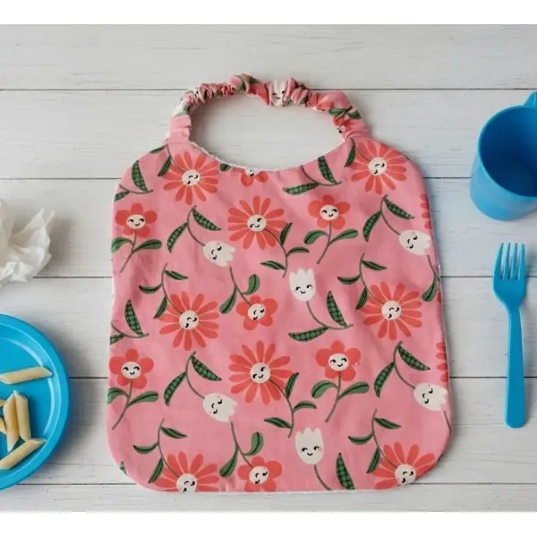 Serviette de cantine élastique motif grandes fleurs