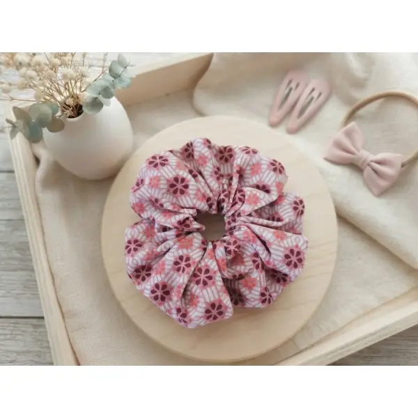Chouchou fille coton rose