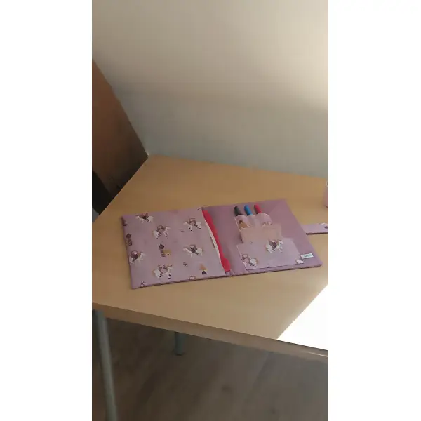 Pochette ardoise effaçable avec éponge, pochette scolaire, rentrée