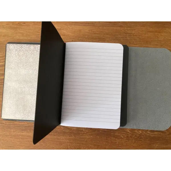 Organisateur noir – 2 carnets a6 & pochettes en papier faites main