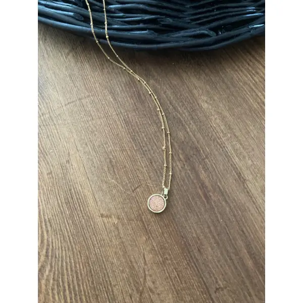 Collier fin & agate géode