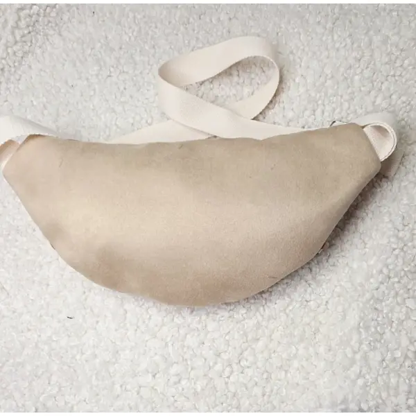 Sac banane tissu indien camel/brique entrelacs de fleurs blanches-création artisanale, sac mou bandoulière