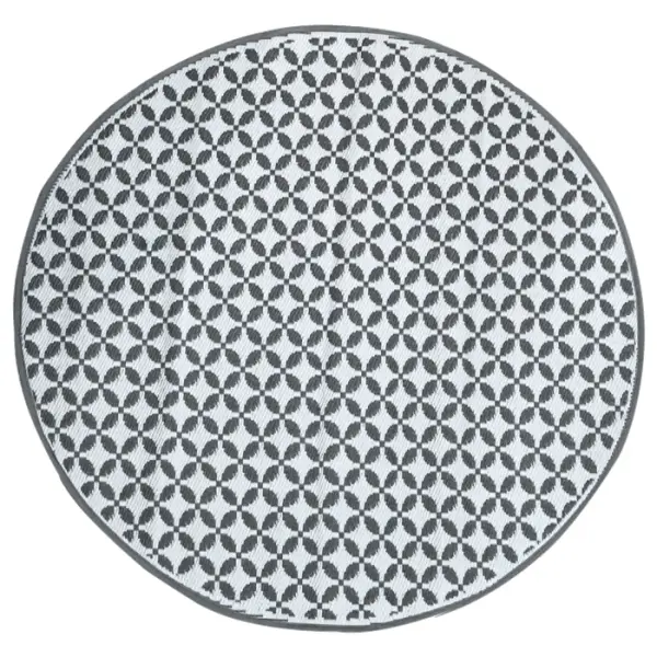 Tapis rond Jacquard SEVILLE réversible bleu nuit 150cm