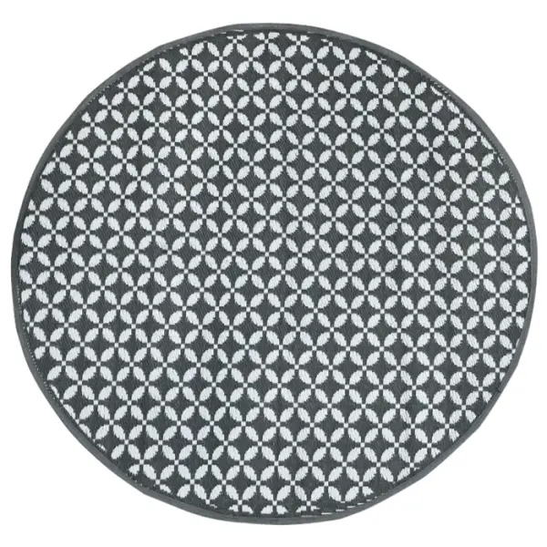 Tapis rond Jacquard SEVILLE réversible bleu nuit 150cm