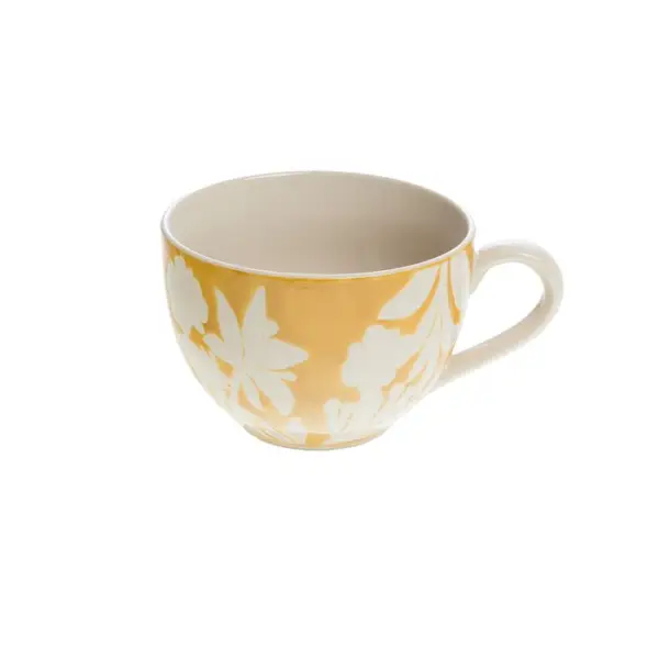 Tasse à thé 'Billie', motif floral jaune - 40cl