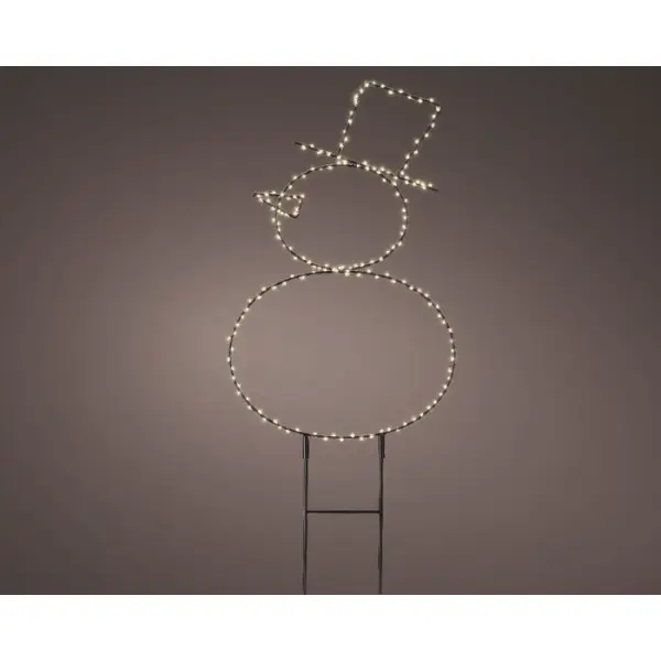 Déco de Noël Intérieur Bonhomme de neige à Piquer LED blanches H.47cm