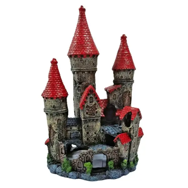 Décoration d'aquarium, château en résine - H.19cm