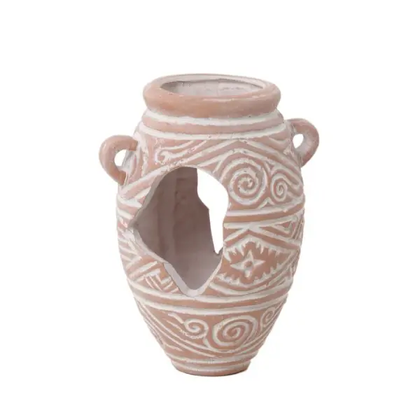 Cruche Etnik en céramique, décoration pour aquarium - 12cm