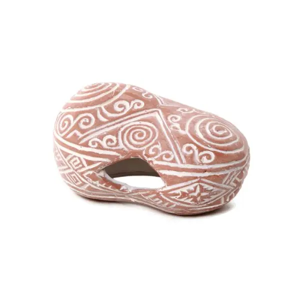 Galet Etnik en céramique, décoration pour aquarium - 11cm